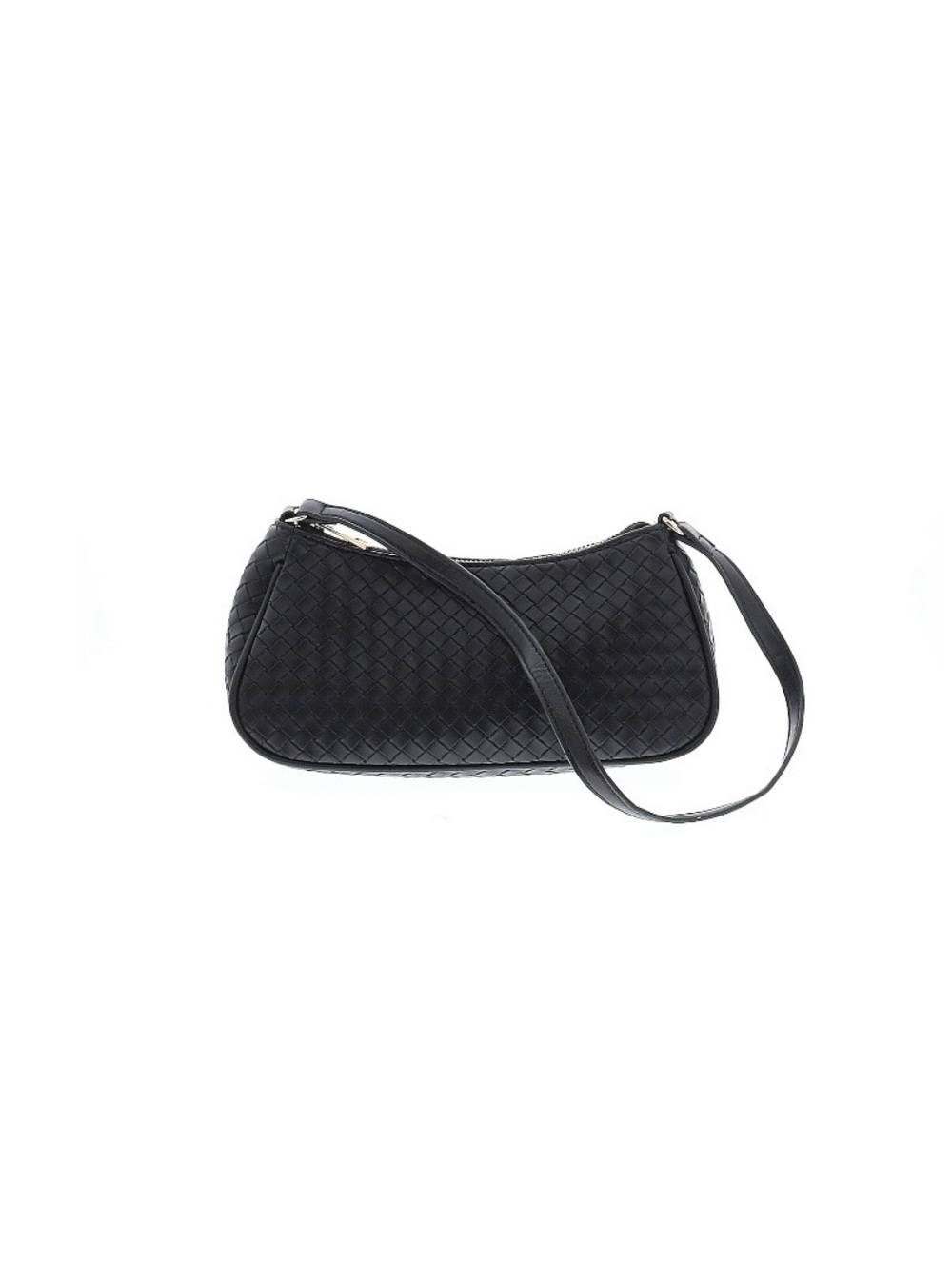 Like Dreams Elegant Black Woven Shoulder Bag with Slim Strap